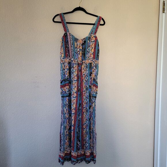 Anthropologie Wide Leg Crop Jumpsuit Sz Xsmall Calais Resort Boho Beach Vacation - Picture 1 of 13
